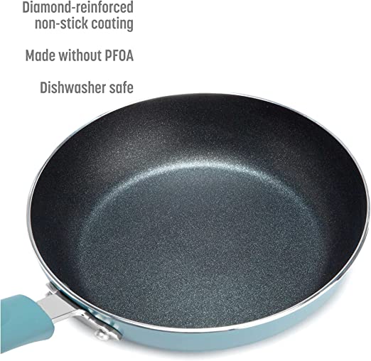 Goodful Ceramic Nonstick 2 Piece Frying Pan Set, 8 Inch and 9.5 Inch  Skillets, Dishwasher Safe Pots and Pans, Comfort Grip Stainless Steel  Handle, Made without PFOA, Cream - Yahoo Shopping